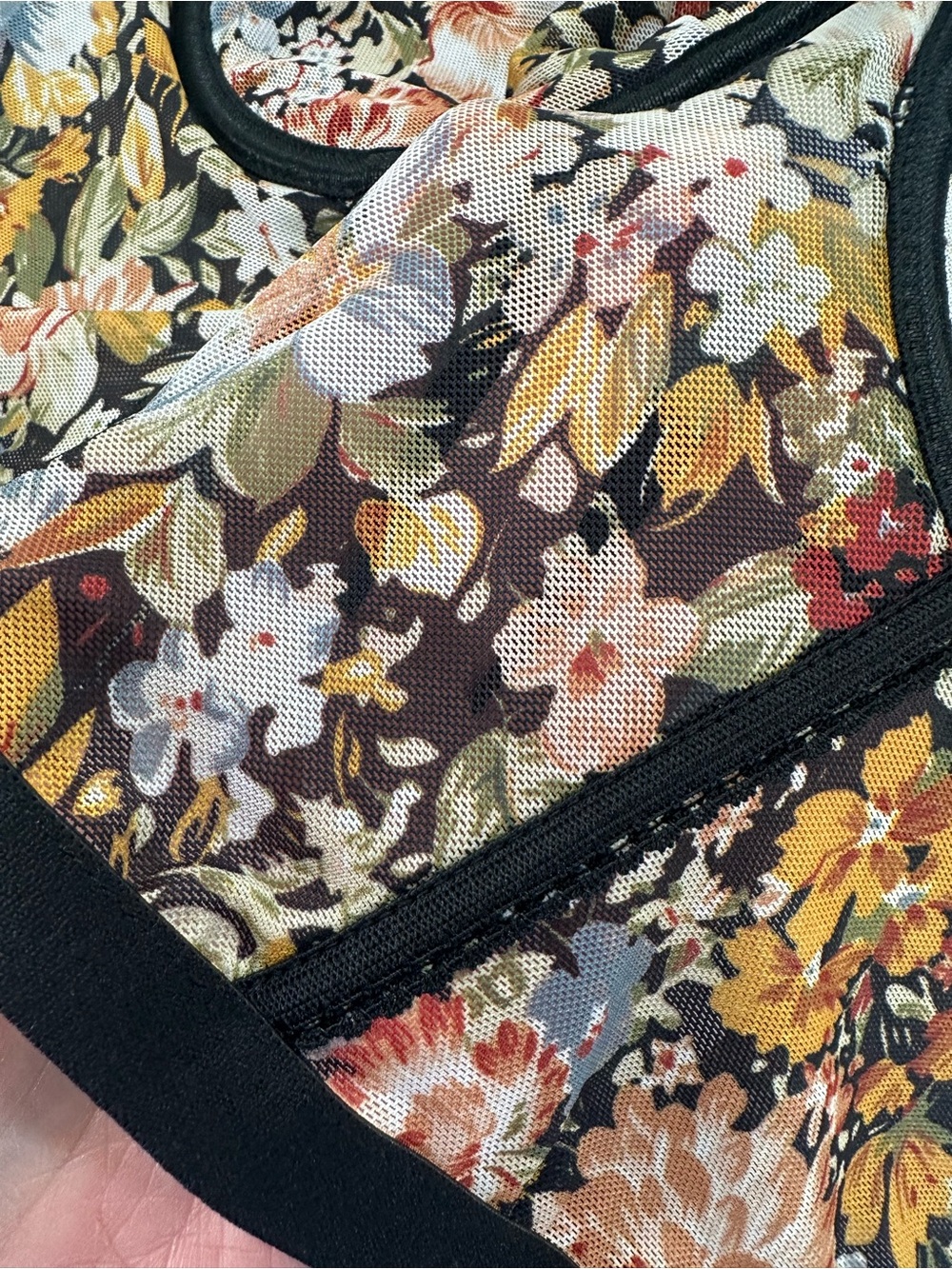 ROMWE Fairycore Floral Mesh Corset Bustier Crop Top Boned Underwire Whimsigoth M - Picture 6 of 9